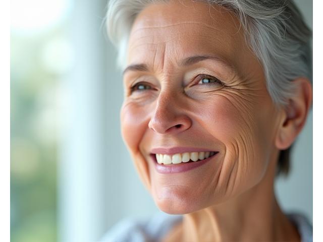 A close-up of a person's healthy, glowing skin, representing anti-aging and longevity strategies.