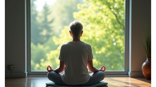 A serene outdoor yoga session at sunrise, representing mindfulness and mental clarity.